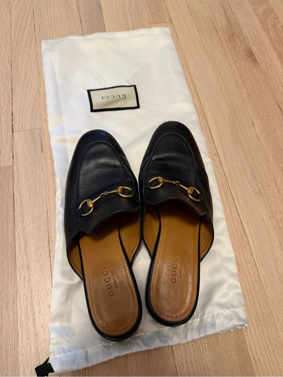 Gucci Shoes - Gucci Women's Black Leather Horsebit Mules